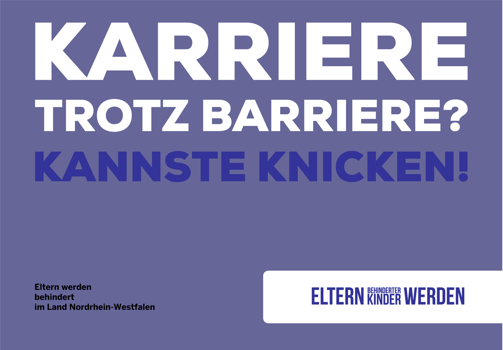 Karriere trotz Barriere – kannste knicken